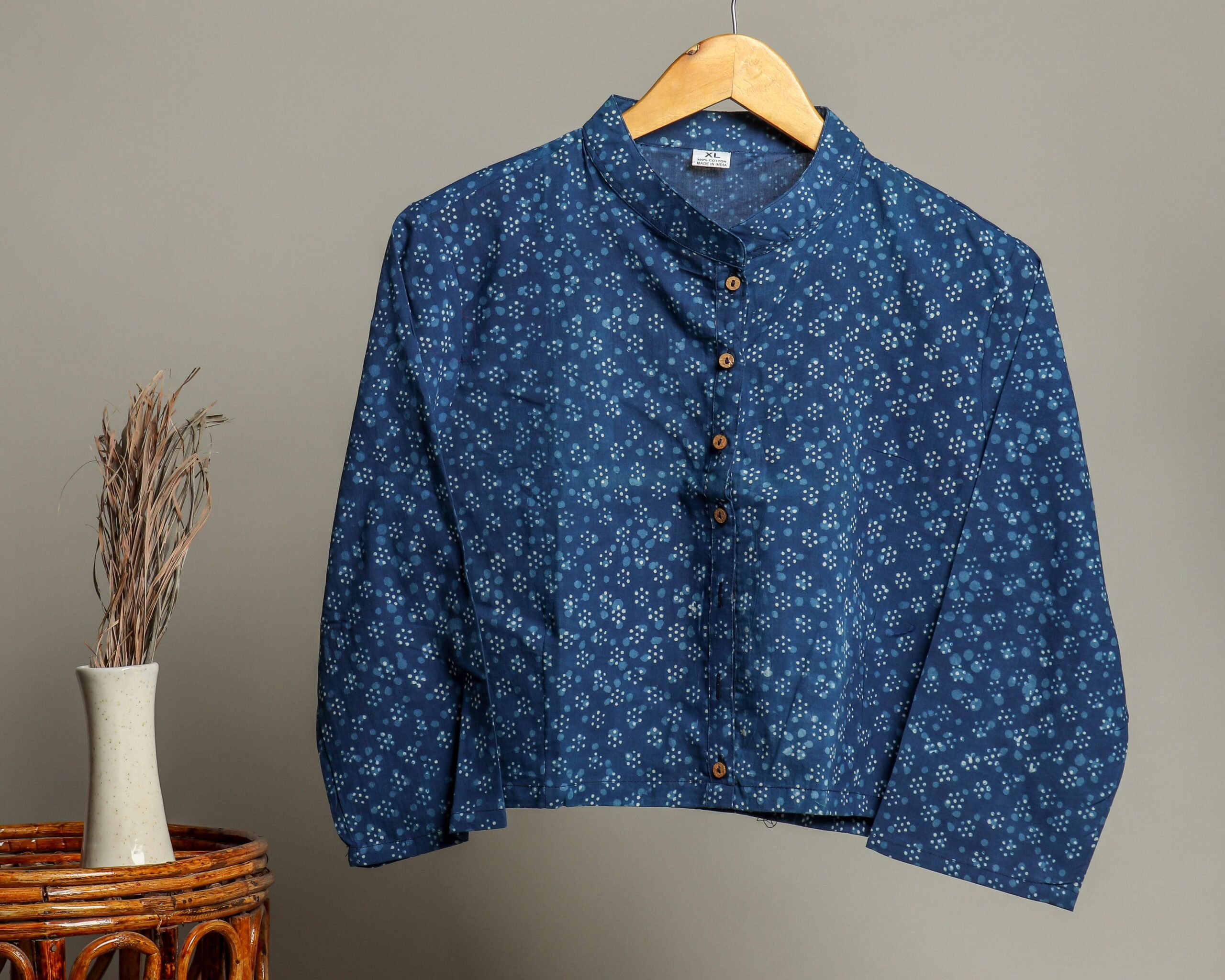 Handmade Block Print Cotton for Women ? Ethnic Floral Printed Top with Long Sleeves