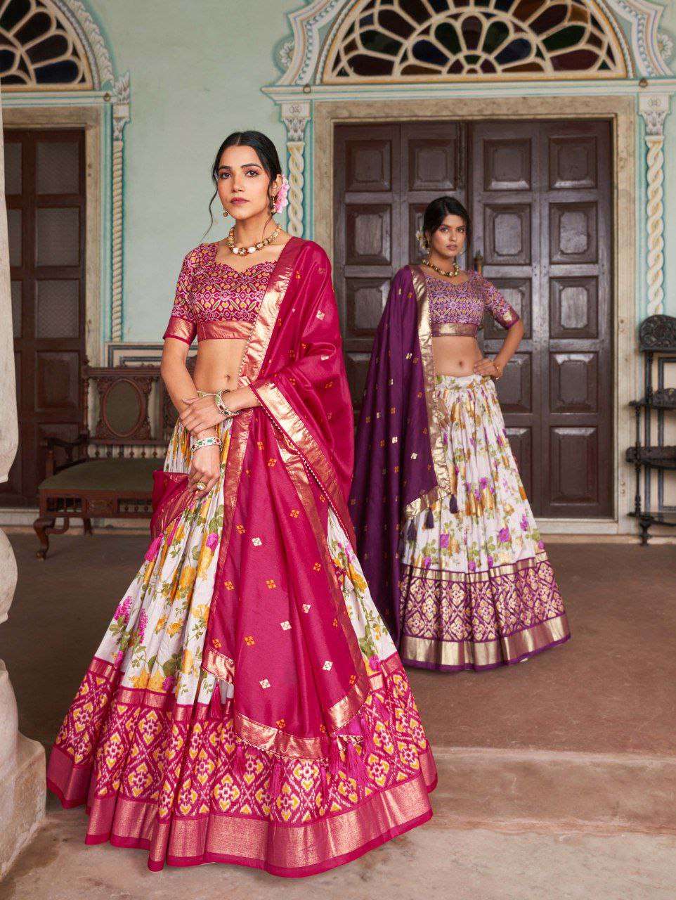 Women's Tussar Silk Patola Print Lehenga Choli with Dupatta ? Foil Work Stitched Lehenga Set - Image 13