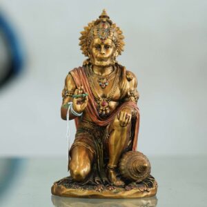 Premium Bronze Sitting Hanuman Murti Perfect for Pooja Room & Spiritual Decor