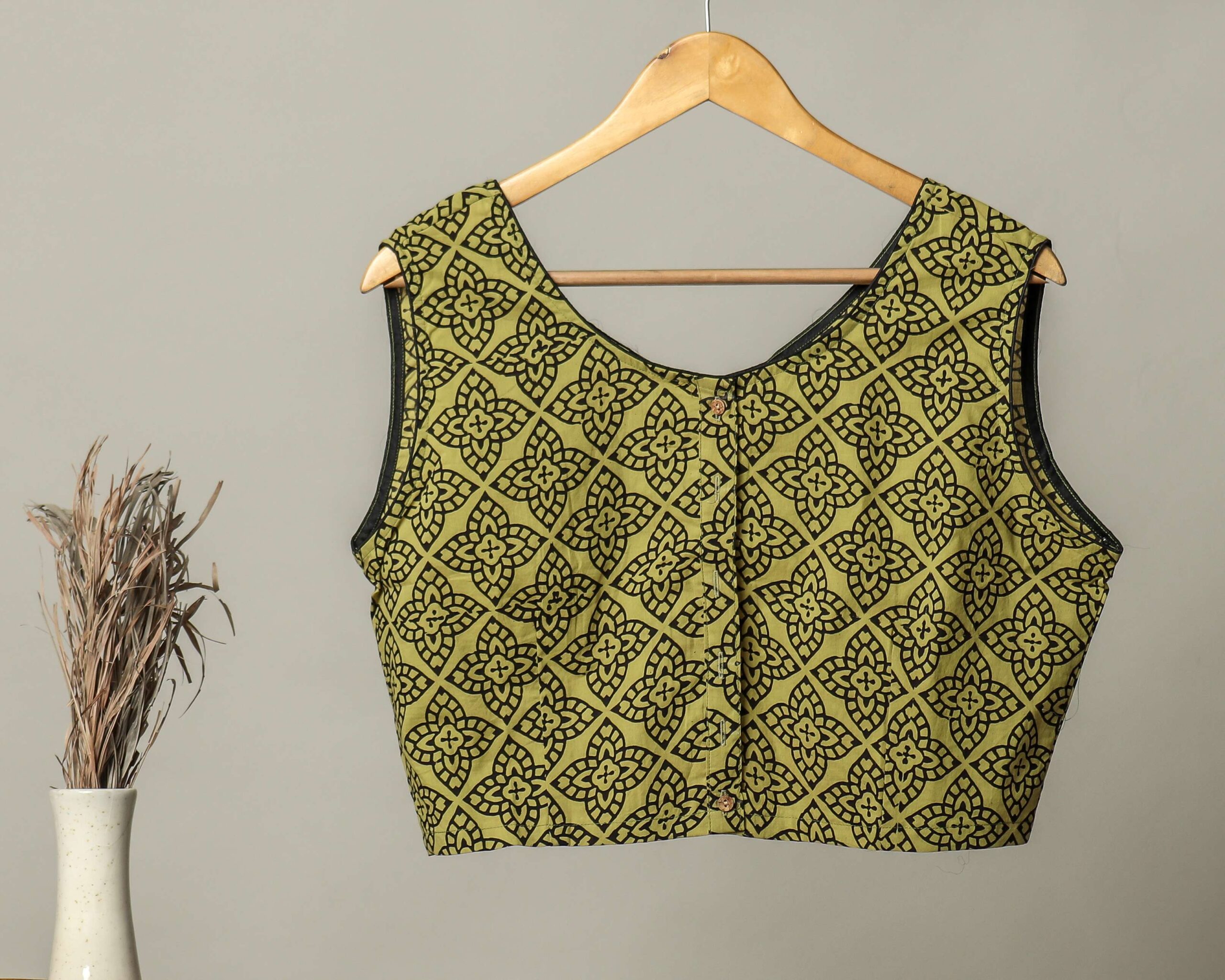 Handmade Block Print Cotton for Women ? Ethnic Floral Printed Top with Long Sleeves